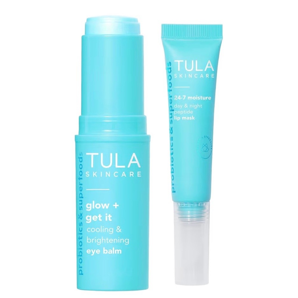 Tula Skincare Blue Hydration Duo - eye balm and lip mask set -